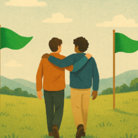 4 drapeaux verts d&rsquo;amitiés divines